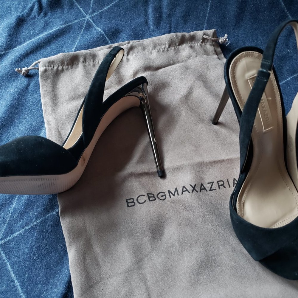 BCBG Black Strappy SPIKE Heel Shoes